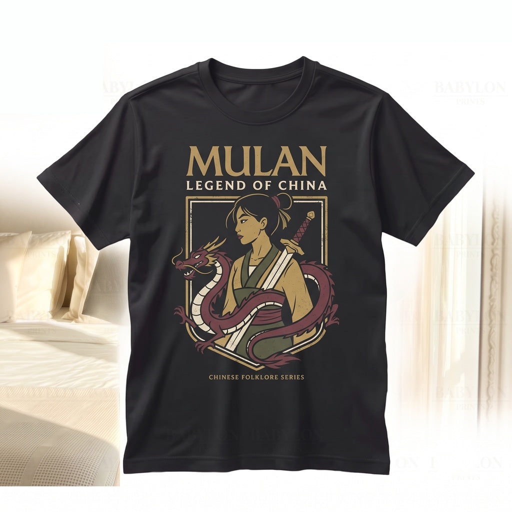 Vintage Chinese Warrior Princess Mushu Dragon Theme Park Vacation Family Graphic Apparel Gift Unisex TShirt
