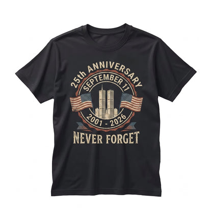 911 25th Anniversary Memorial Patriotic American Flag Tribute Commemorative Graphic Unisex TShirt