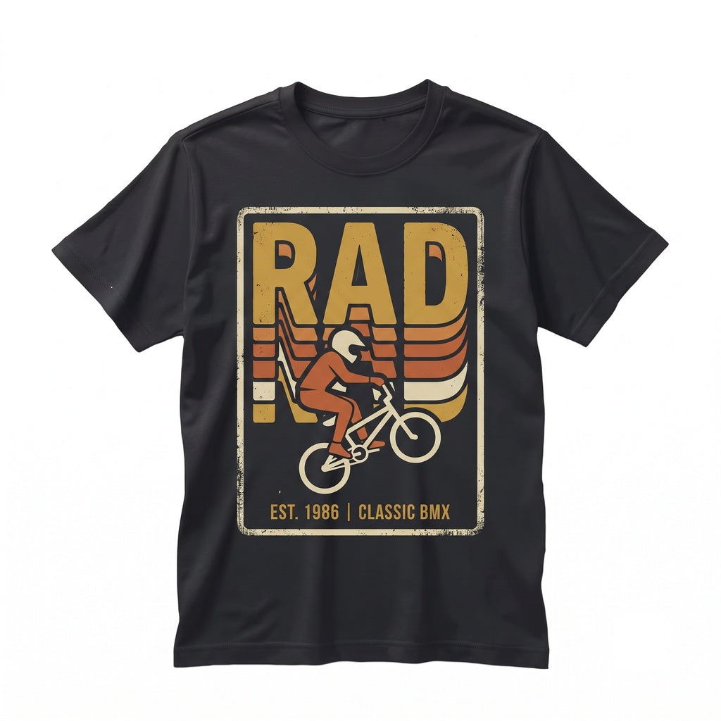 Vintage 1980s BMX Racing Graphic Retro Helltrack Movie Cotton Casual Apparel Unisex TShirt