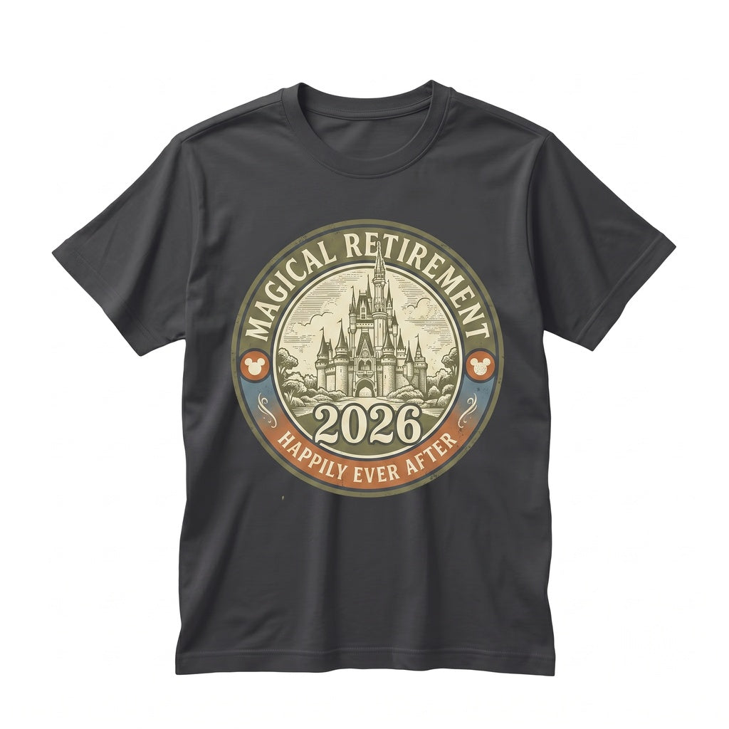 Retired 2025 Educator Celebration Magical Cartoon Crew Graphic Vacation Top Unisex TShirt