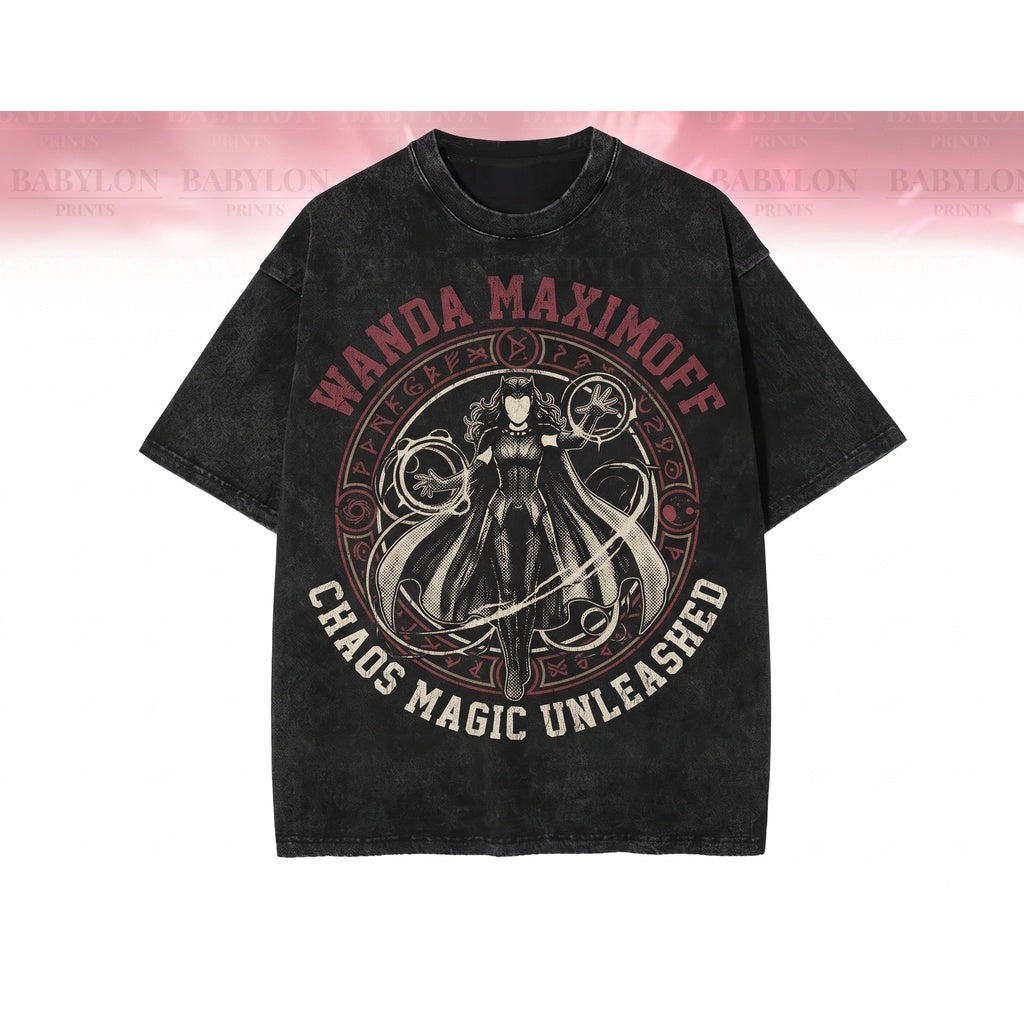 Oversized Scarlet Witch Chaos Magic Wanda Maximoff Vintage Graphic Fan Gift Unisex TShirt