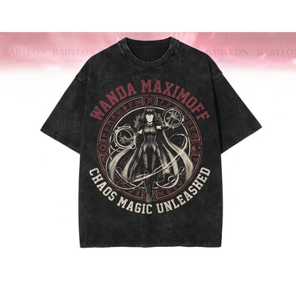 Oversized Scarlet Witch Chaos Magic Wanda Maximoff Vintage Graphic Fan Gift Unisex TShirt