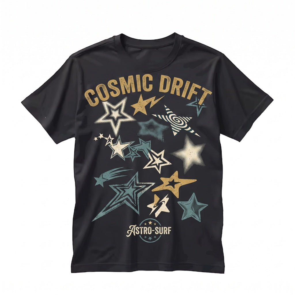 Distressed Star Graphic Halftone Abstract Celestial Unisex TShirt