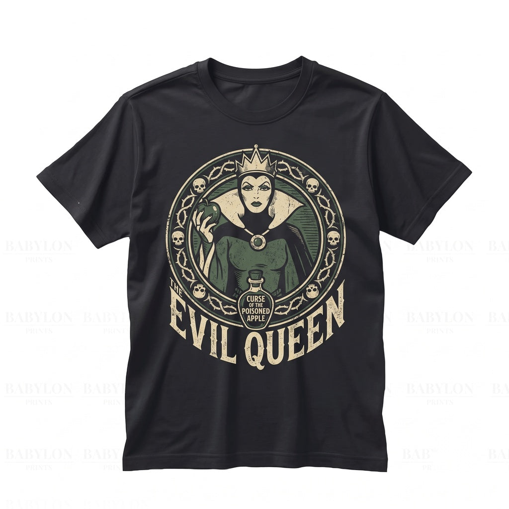 Vintage Fairytale Evil Queen Poison Apple Villains Graphic Unisex TShirt