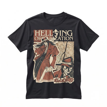 Ultimate Vampire Alucard Anime Pentagram Dark Gothic Horror Graphic Apparel Unisex TShirt
