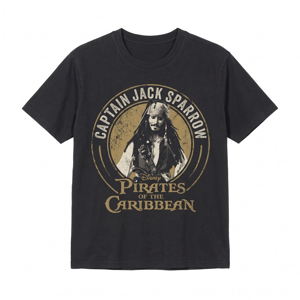 Oversized Jack Sparrow Swashbuckler Captain Graphic Theme Park Apparel, Caribbean Buccaneer Fan Gift Unisex TShirt