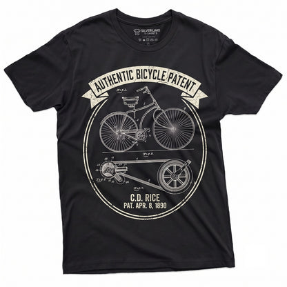 Vintage Bicycle Patent Blueprint Bike History Cycling Biker Gift Ideas Unisex TShirt
