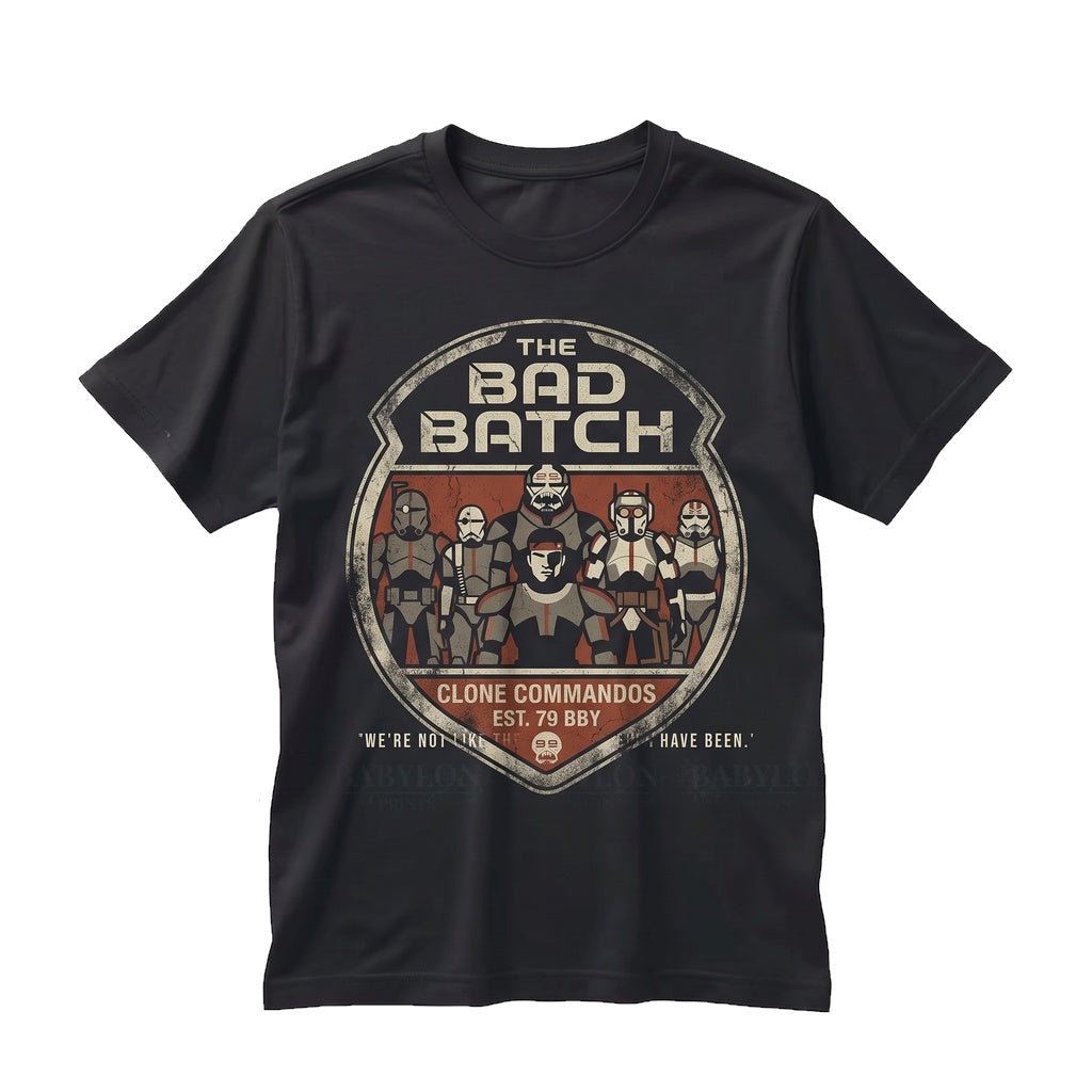 Vintage Clone Force 99 Bad Batch Graphic Hunter Wrecker Tech Echo Omega Retro Unisex TShirt