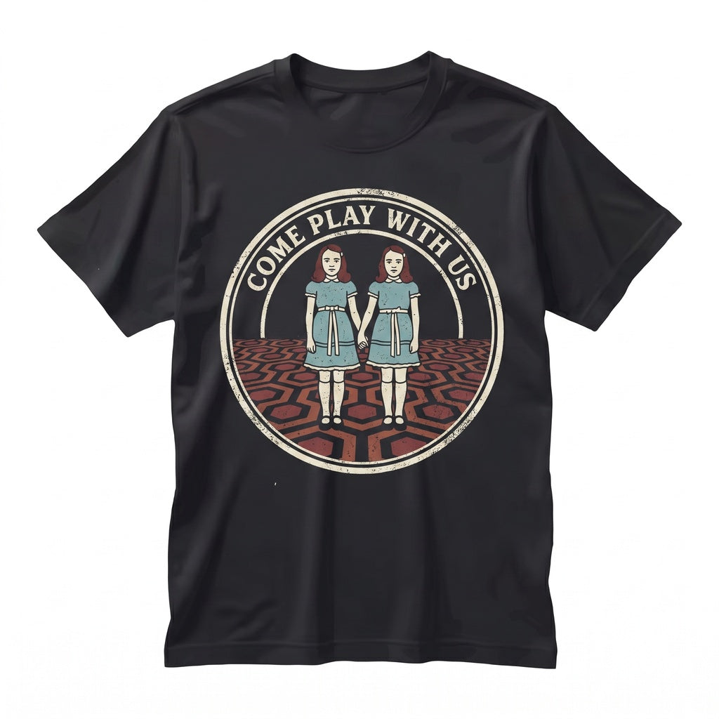 Creepy Twins Haunted Hotel Graphic Scary Cult Horror Movie Fan Unisex TShirt