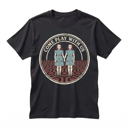 Creepy Twins Haunted Hotel Graphic Scary Cult Horror Movie Fan Unisex TShirt