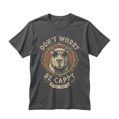 Dont Worry Be Cappy Funny Capybara Cute Retro Animal Graphic Novelty Gift Unisex TShirt