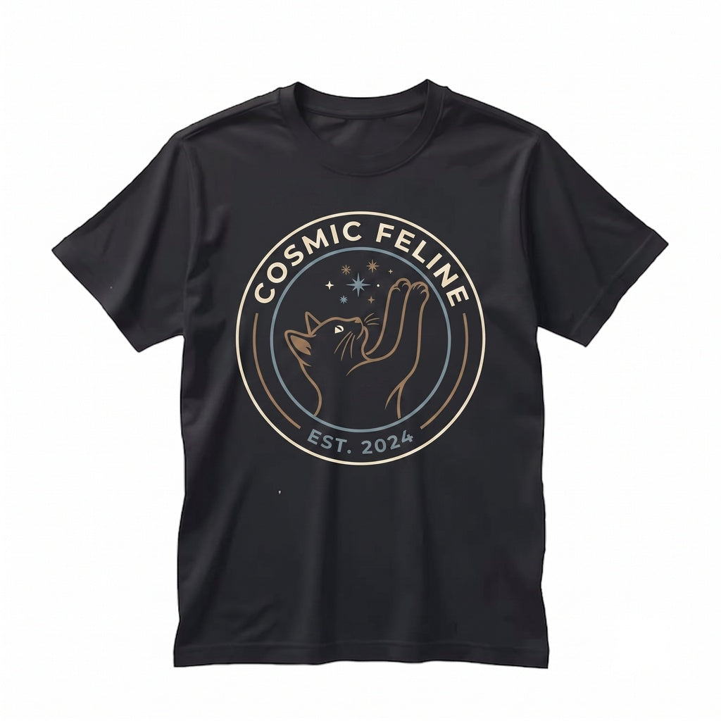 Vintage Feline Catching Snowflakes Graphic Winter Pet Apparel Unisex TShirt