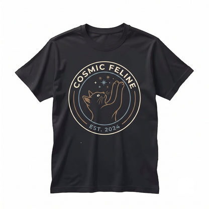 Vintage Feline Catching Snowflakes Graphic Winter Pet Apparel Unisex TShirt