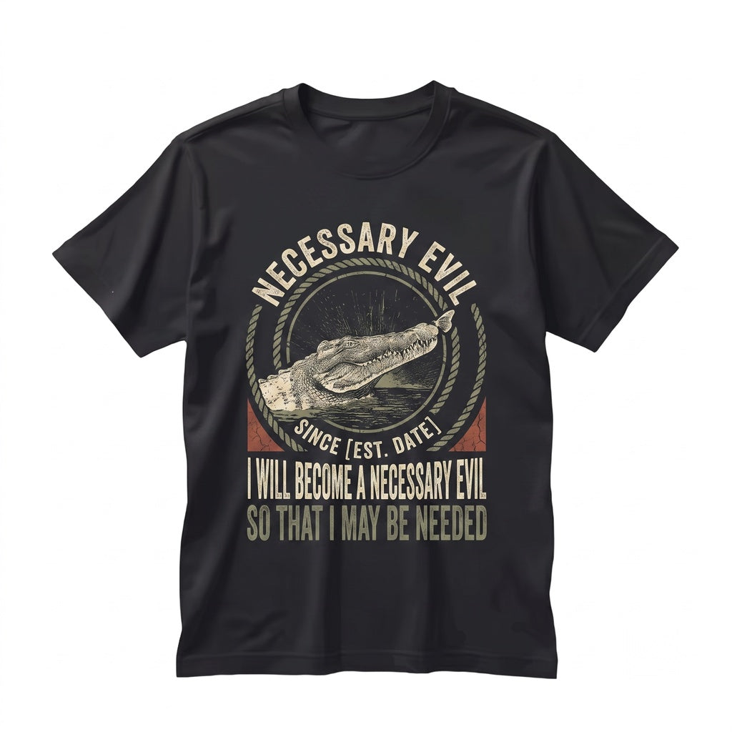 I Will Become A Necessary Evil Funny Vintage Japanese Crocodile Graphic Unisex TShirt