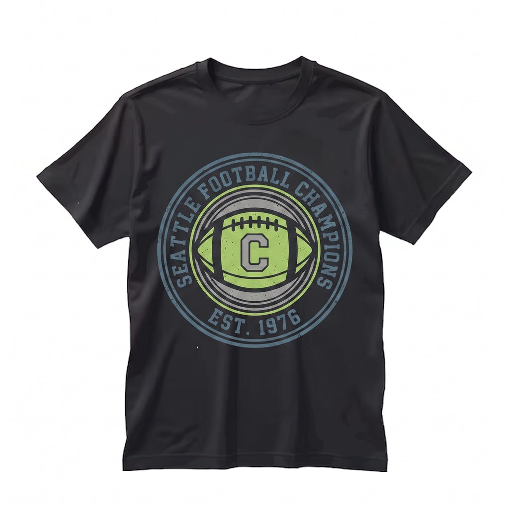 Seattle Champions Football Graphic Back Print Apparel Unisex TShirt