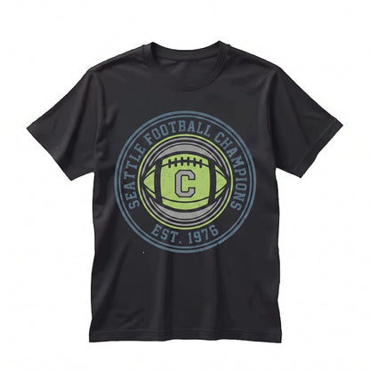 Seattle Champions Football Graphic Back Print Apparel Unisex TShirt
