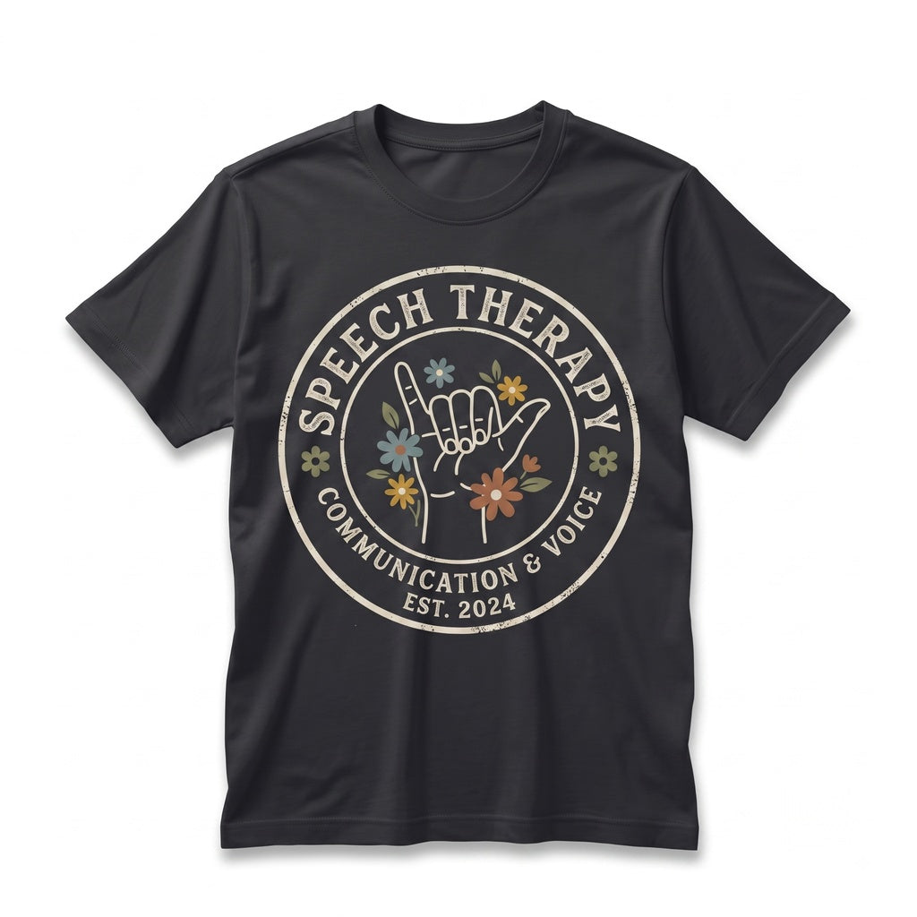 Retro Floral Speech Language Pathologist SLP Therapy Autumn Holiday Gift Unisex TShirt