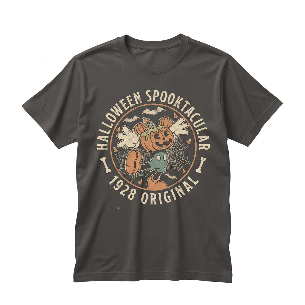 Retro Mouse Couple Pumpkin Halloween Vintage Matching Family Vacation Unisex TShirt