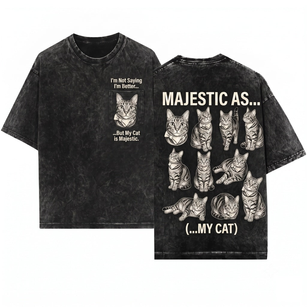 Custom Pet Portrait Personalised Dog Cat Photo Vintage 90s Tattoo Gift Lovers Him Her Unisex Wash T-Shirt