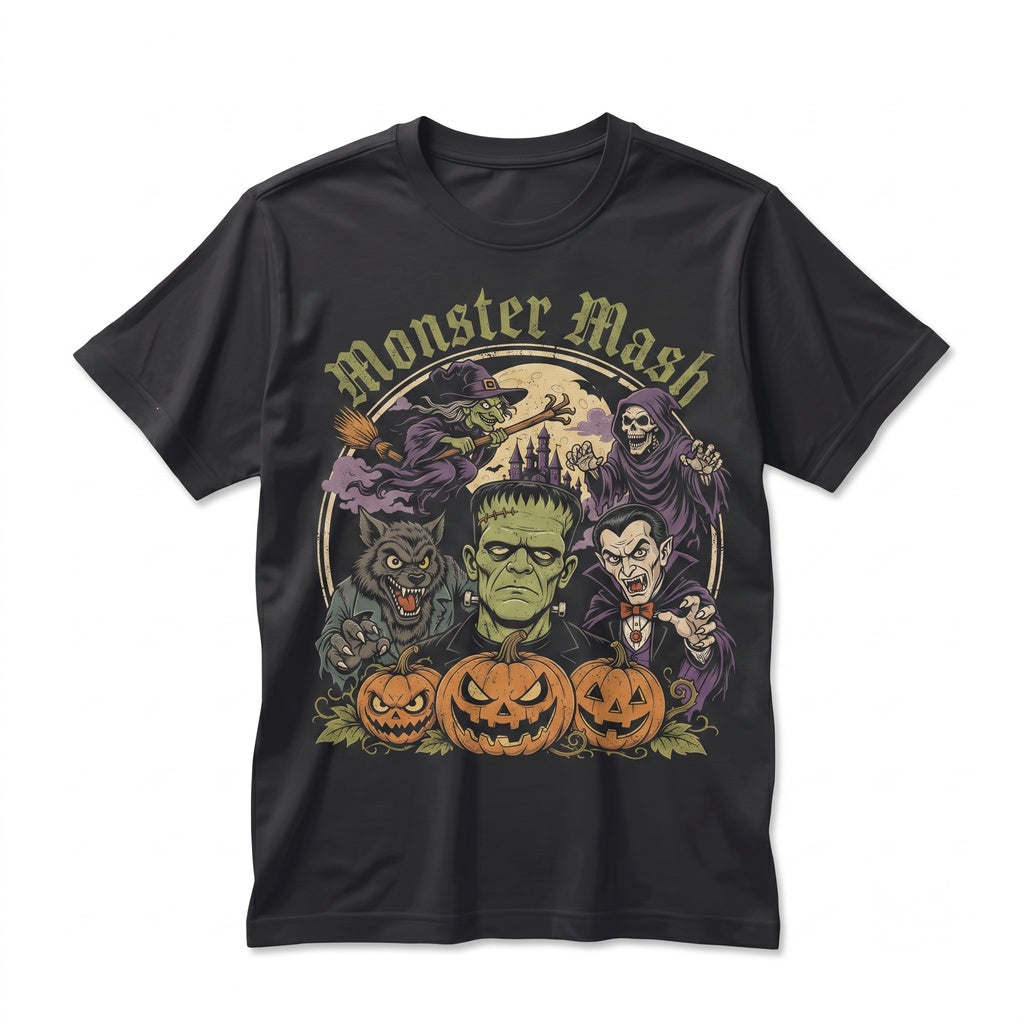 Classic Halloween Graphic Horror Witch Vampire Werewolf Pumpkin Spooky Apparel Gift Unisex TShirt