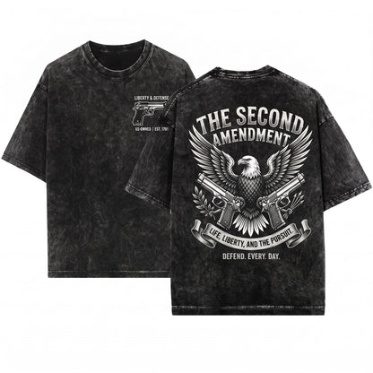 Handgun Pistol Firearm Shooting Range Tactical Gun Owner Second Amendment Graphic Apparel Gift Unisex Wash T-Shirt