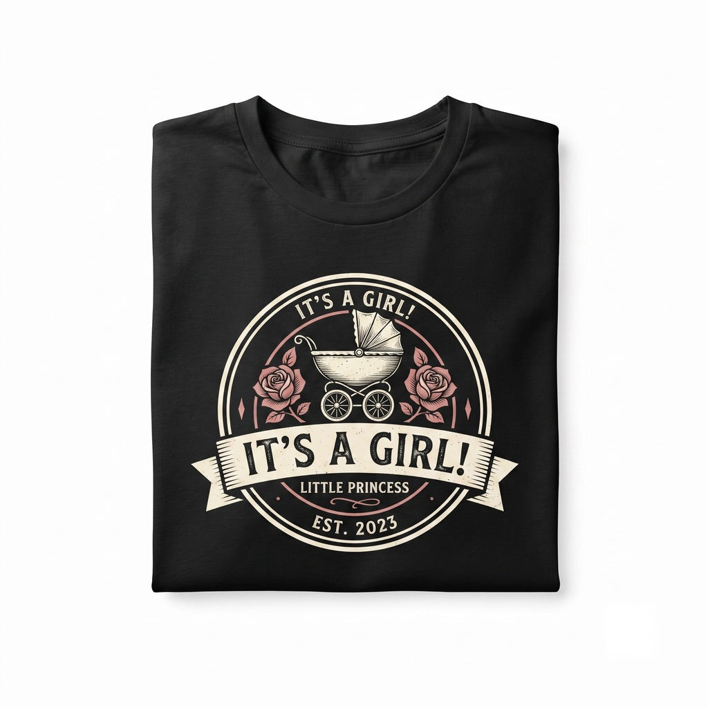 Its A Girl Announcement Maternity Gift Graphic Apparel Unisex TShirt