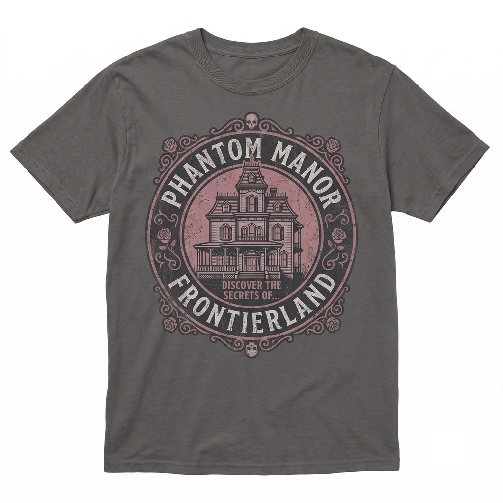 Vintage Phantom Manor Paris Theme Park Hitchhiking Ghosts Spooky Graphic Apparel Unisex TShirt