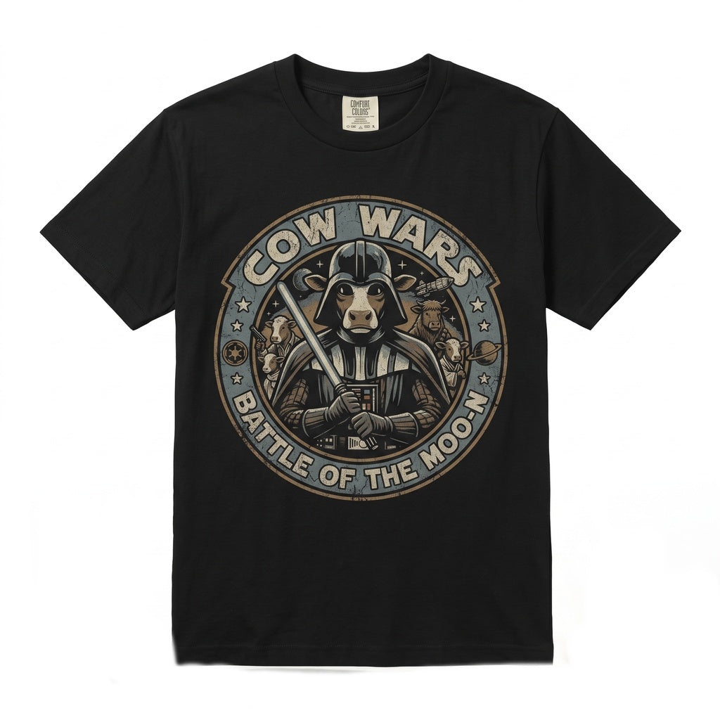 Funny Space Cow Parody Graphic Sci-Fi Galaxy Retro Novelty Gift Unisex TShirt