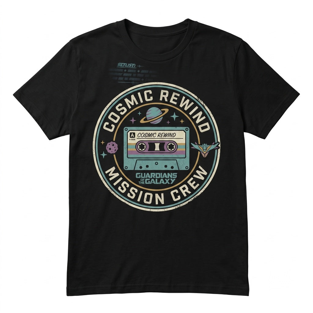 Galactic Protectors Space Coaster Retro Cassette Theme Park Tour Adventure Unisex TShirt
