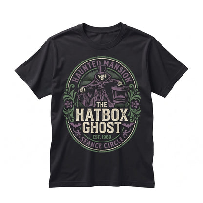 Oversized Hatbox Ghost Haunted Manor Halloween Hitchhiking Spirits Graphic Unisex TShirt