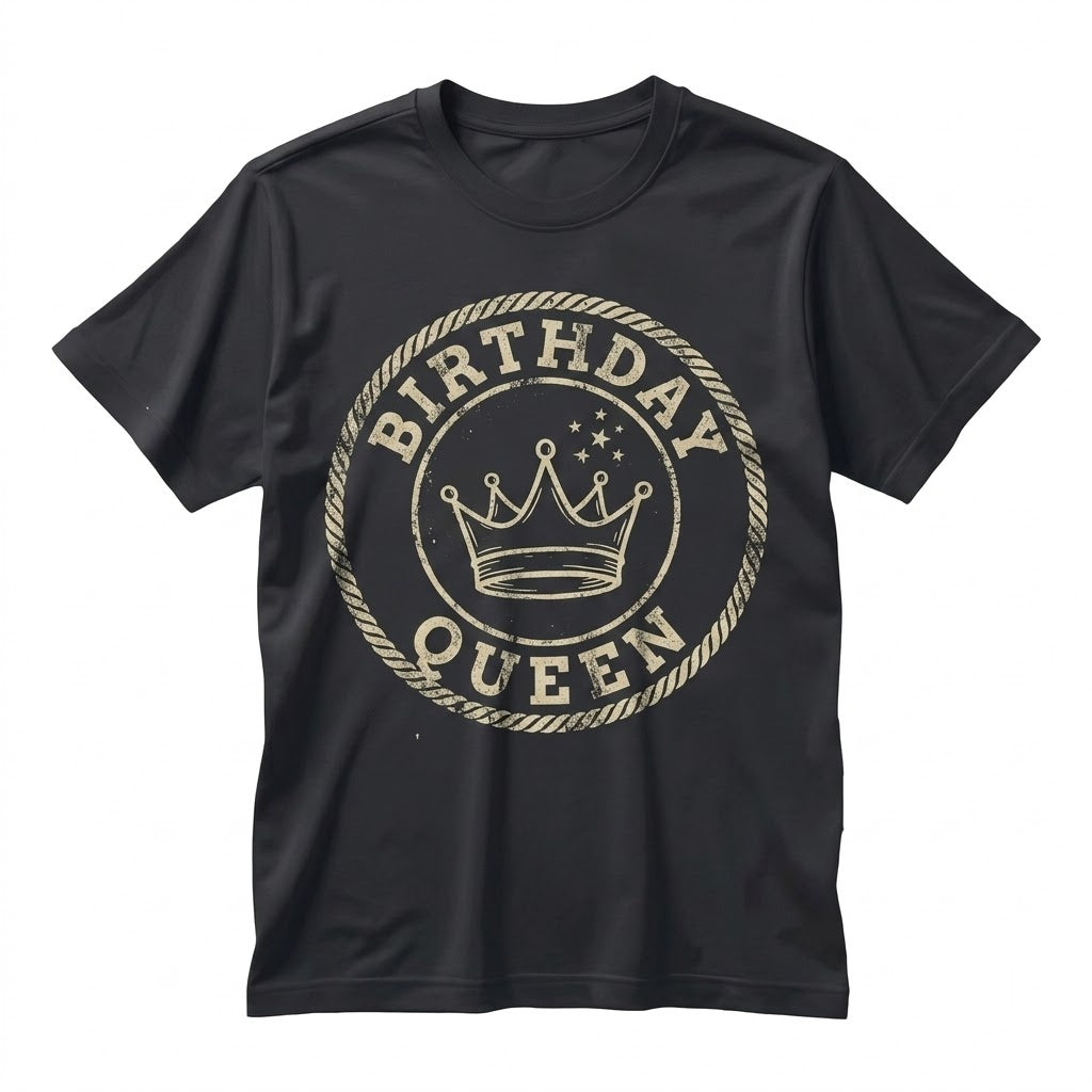 Birthday Queen Comfy Cotton Party Squad Graphic Apparel for Women Unisex TShirt