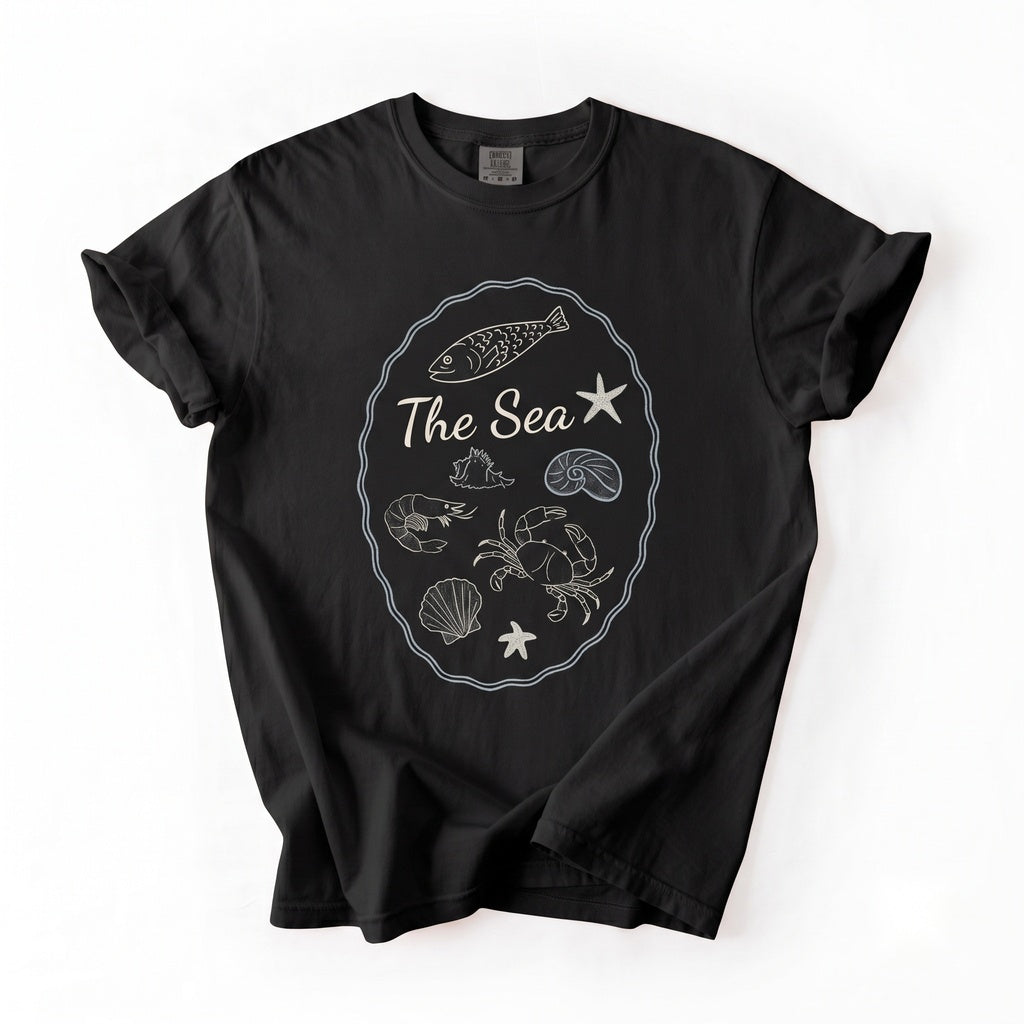 Ocean Marine Sea Life Graphic Summer Coastal Vintage Beach Print Unisex TShirt