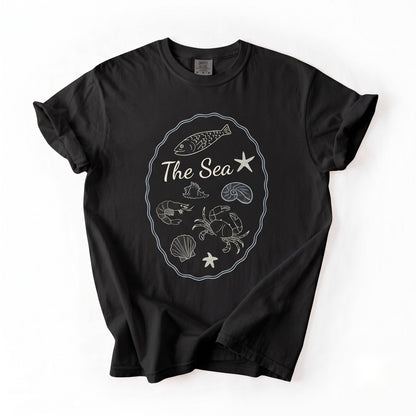 Ocean Marine Sea Life Graphic Summer Coastal Vintage Beach Print Unisex TShirt