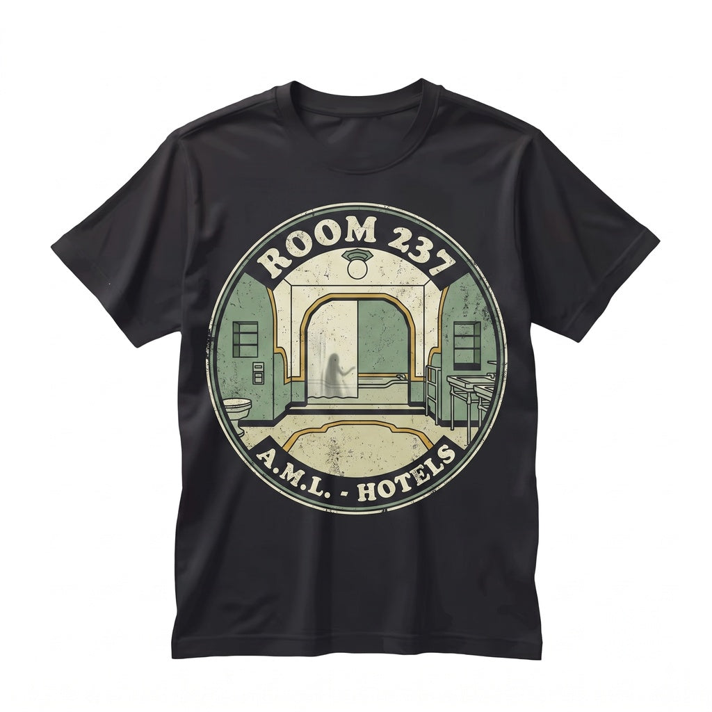 Overlook Hotel Room 237 Creepy Horror Movie Bathroom Wall Art Vintage Funny Restroom Graphic Unisex TShirt