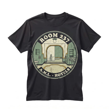 Overlook Hotel Room 237 Creepy Horror Movie Bathroom Wall Art Vintage Funny Restroom Graphic Unisex TShirt