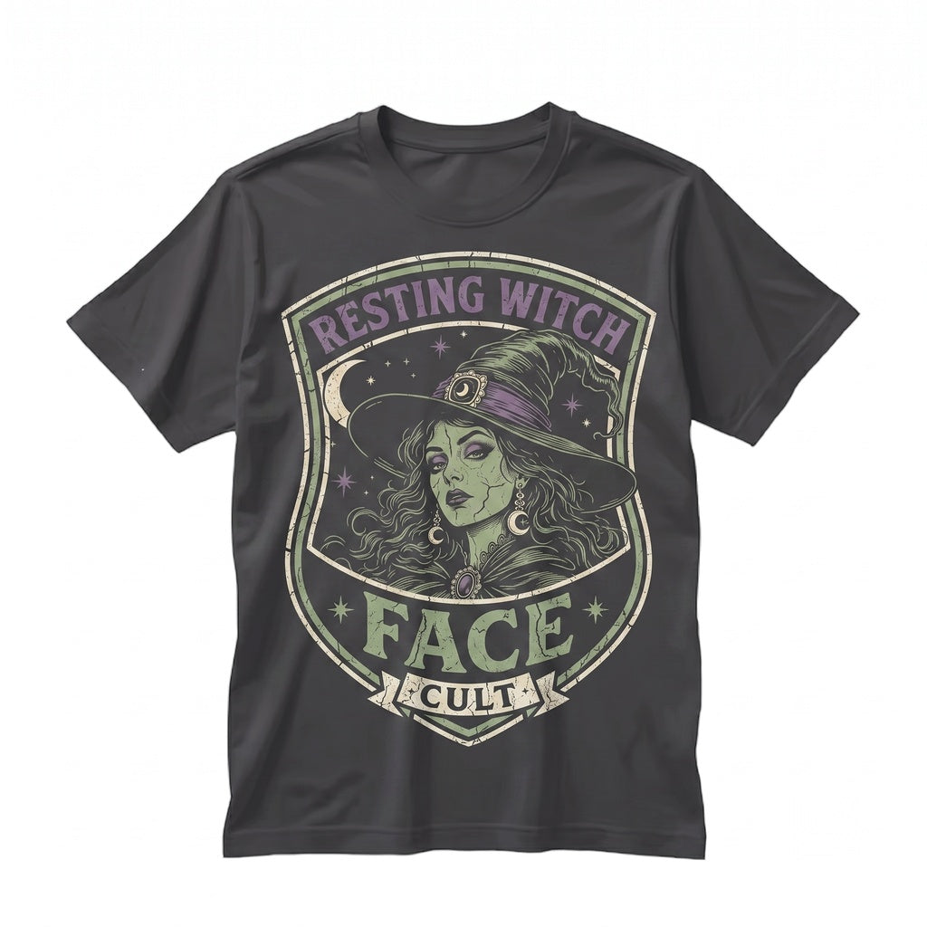 Resting Witch Face Funny Halloween Vintage Spooky Season Graphic Gift Unisex TShirt