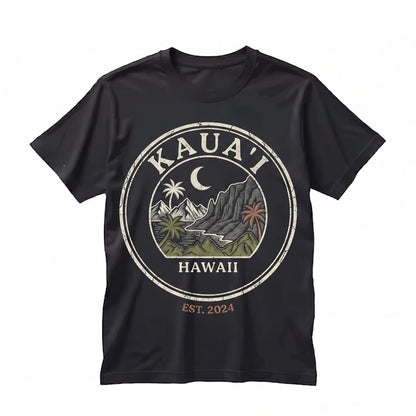 Kauai Hawaii Embroidered Tropical Island Vintage Souvenir Apparel Unisex TShirt