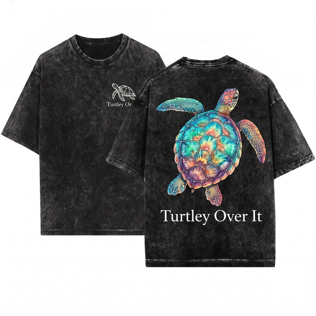 Minimal Cute Funny Sea Turtle Ocean Animal Coastal Aesthetic Beach Lover Unisex Wash T-Shirt