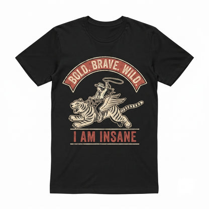 Succeed Because Insane Vintage Cowgirl Riding Tiger Graphic Western Rodeo Outfit Motivational Gift Unisex TShirt