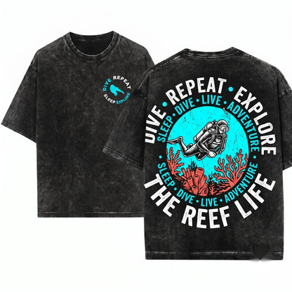 Eat Sleep Dive Repeat Scuba Snorkeling Freediving Ocean Sea Adventure Humor Diver Gift Apparel Vacation Sport Lovers Unisex Wash