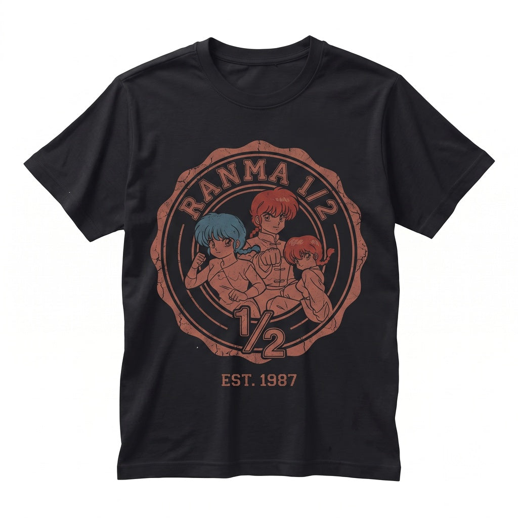 Ranma Saotome Genma Panda Martial Arts Graphic Manga Top Unisex TShirt