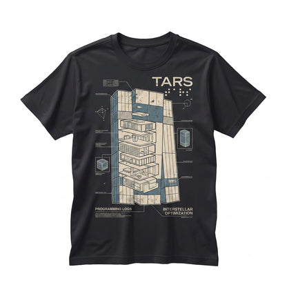 Tars Robot Sci-Fi Space Movie Graphic Back Print Vintage Cotton Unisex TShirt