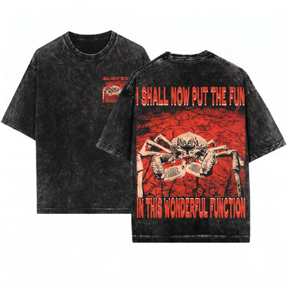 I Shall Now Put The Fun In This Wonderful Function Funny Vintage Crab Graphic Apparel Unisex Wash T-Shirt