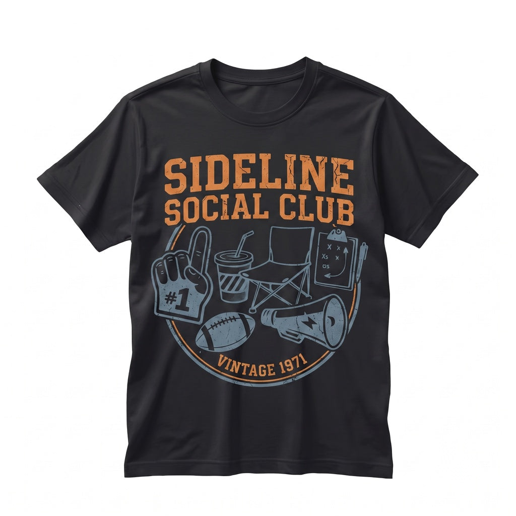 Sideline Social Club Baseball Sports Mama Soccer Softball Football Season Gameday Mom Unisex TShirt