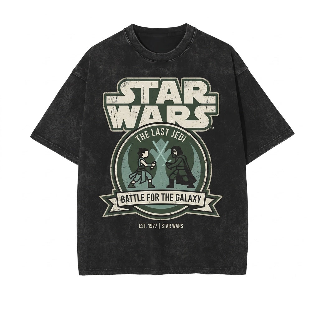 Oversized Rey Kylo Ren Galaxy Edge Theme Park Vacation Graphic Unisex TShirt