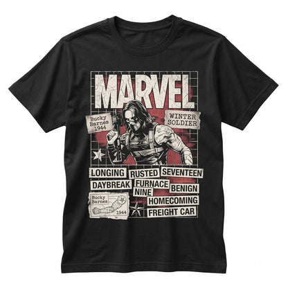 Vintage Bucky Barnes Retro Graphic Superhero Assassin Apparel Unisex TShirt