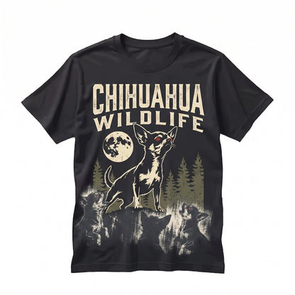 Vintage Gothic Chihuahua Dark Dog Mom Gift Spooky Halloween Full Moon Animal Graphic Unisex TShirt