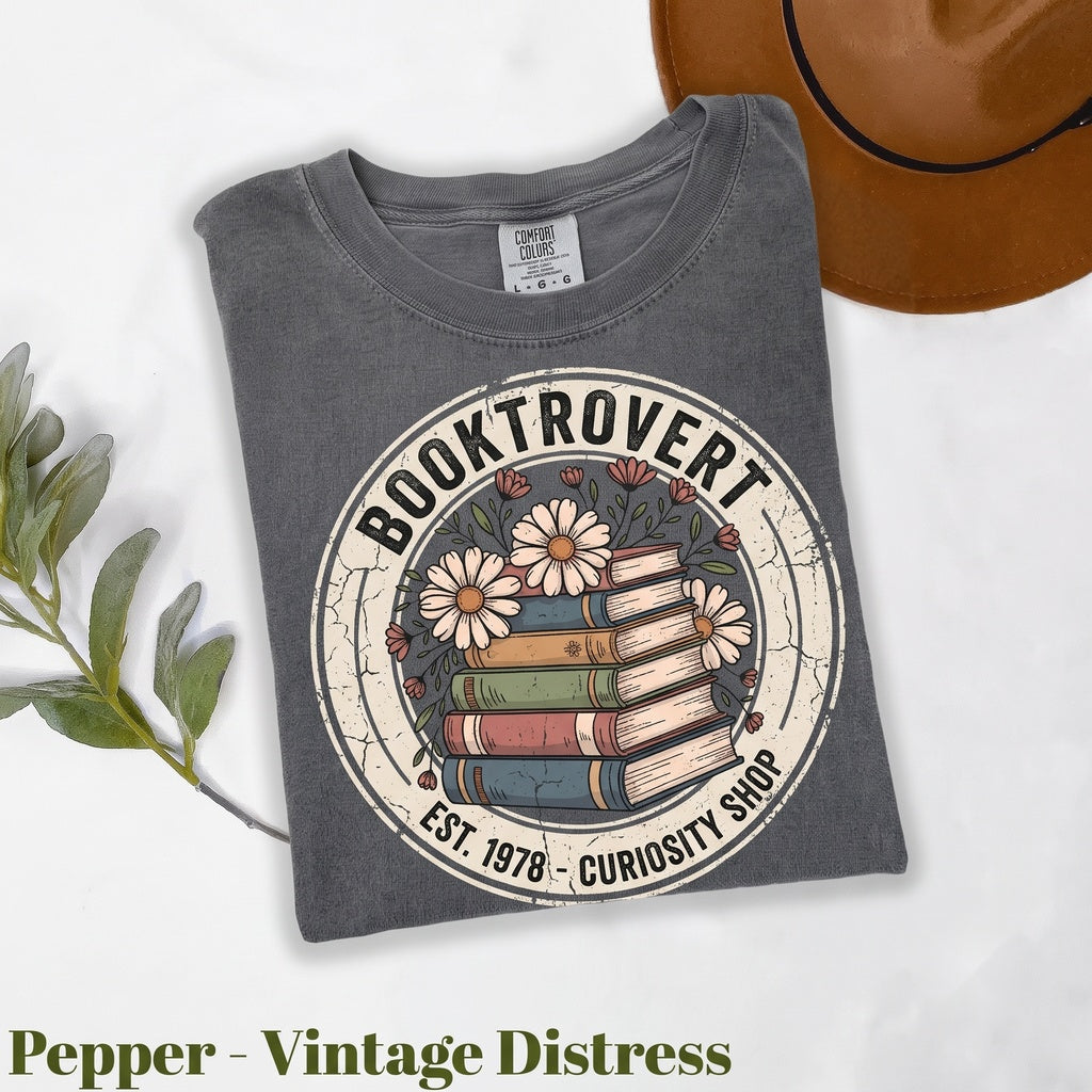 Floral Booktrovert Reading Lover Gift, Funny Bookish Nerd Reader Library Outfit, Unisex TShirt