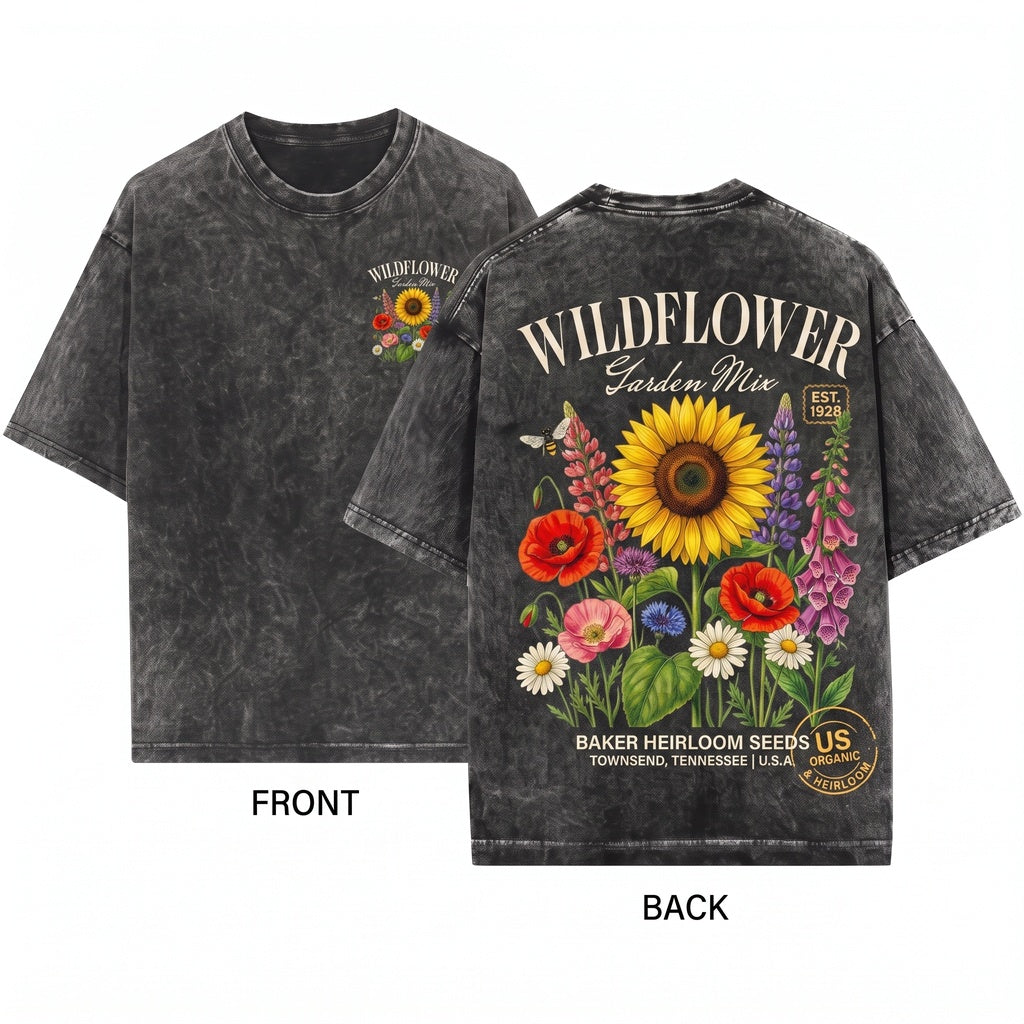 Botanical Wildflower Garden Flower Market Unisex Wash T-Shirt