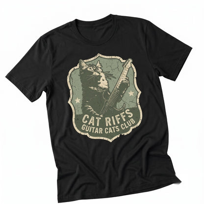 Funny Cat Playing Guitar Musician Meme Graphic Gift Unisex TShirt